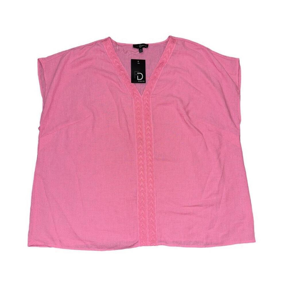 Fred David Tank Top Womens Size 2X Pink Sleeveless Pullover V Neck New